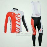 Men's Specialized RBX Comp Cycling Jersey Long Sleeve Bib Tight 2012 White Red
