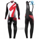 Men's Specialized RBX Comp Cycling Jersey Long Sleeve Bib Tight 2016 Red White Black