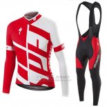Men's Specialized RBX Comp Cycling Jersey Long Sleeve Bib Tight 2016 White Red