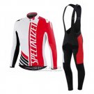Men's Specialized RBX Sport Cycling Jersey Long Sleeve Bib Tight 2016 White Black Red
