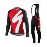Men's Specialized RBX Comp Cycling Jersey Long Sleeve Bib Tight 2016 White Red Black