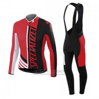 Men's Specialized RBX Sport Cycling Jersey Long Sleeve Bib Tight 2015 Black Red