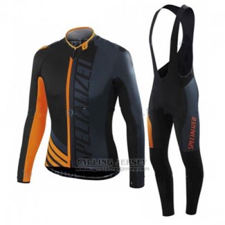 Men's Specialized RBX Sport Cycling Jersey Long Sleeve Bib Tight 2016 Black Orange