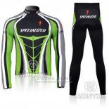 Men's Specialized RBX Comp Cycling Jersey Long Sleeve Bib Tight 2010 Green Black