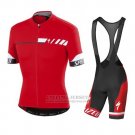 Men's Specialized SL Elite Cycling Jersey Bib Short 2015 Red White