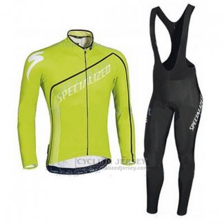 Men's Specialized SL Expert Cycling Jersey Long Sleeve Bib Tight 2016 Green
